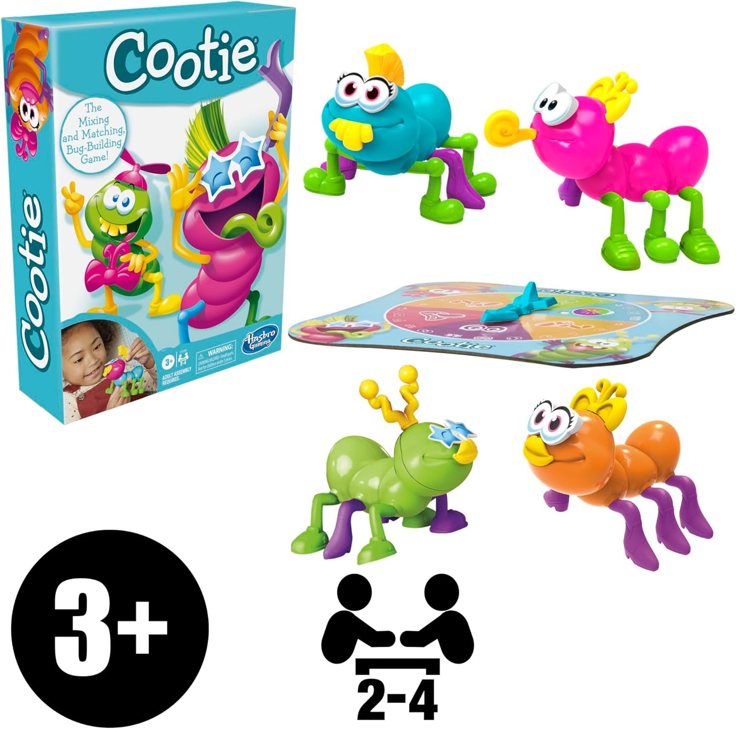 Cootie Mixing and Matching Bug-Building Game | 2-4 Players | Easy Preschool Board Games | Back to School Gifts for Kids | Ages 3+