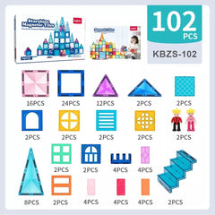 Magnetic Tiles 102PCS, Magnetic Building Blocks Princess Pretend Play Toys Kids