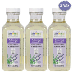 Aura Cacia Aromatherapy Bubble Bath, Relaxing Lavender, 13 fluid ounce bottle (Pack of 3)