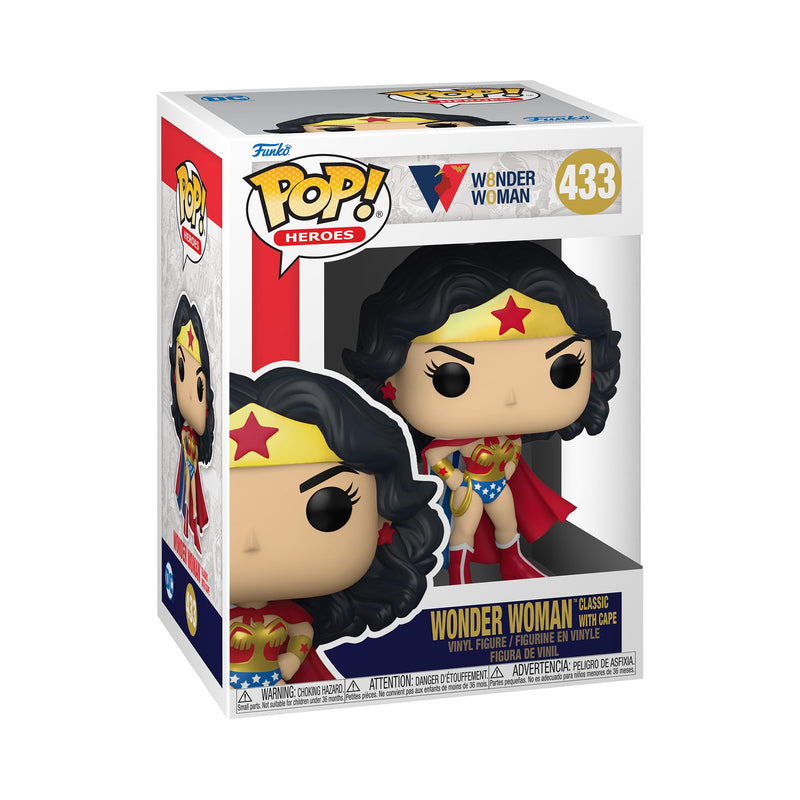 Funko POP Heroes: Wonder Woman 80th - Wonder Woman (Classic with Cape), Multicolor, Standard, (55008)